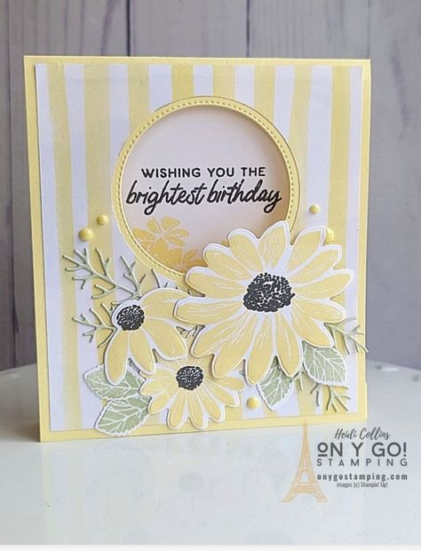 Flowers Paper Craft, Cheerful Daisies, Stampin Up Birthday Cards, Daisy Cards, Easy Paper Flowers, How To Make Paper Flowers, Snow Flake, Fancy Fold Cards, Stamping Up Cards