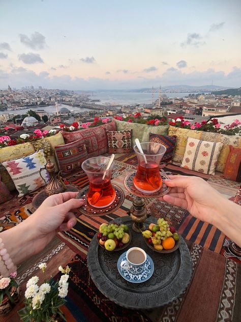 Turkish Culture Aesthetic Food, Turkish Table Setting, Turkish Tea Aesthetic, Turkish Culture Aesthetic, Turkish Vacation, Turkish Lifestyle, Turkish Theme, Turkish Holiday, Turkish Aesthetic