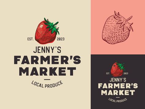 Farmers Market Logo Design, Produce Logo, Farmers Market Design, 222 Poster, Farmers Market Logo, Market Logo, Produce Market, Produce Stand, Graphic Design Style