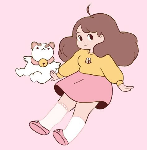 Super cute pink Bee and Puppycat fanart! #beeandpuppycat #puppycat Bee Fanart Bee And Puppycat, Bee And Puppycat Drawings, Bee And Puppy Cat Fanart, Bee And Puppycat Cosplay, Bee Character Design, Bee Bee And Puppycat, Bee And Puppycat Bee, Bee From Bee And Puppycat, Bee And Puppycat Aesthetic