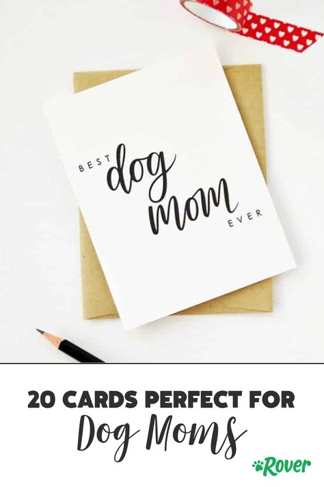 We've rounded up our favorite cards for dog moms. Whether it's for Mother's Day or just because, there's a card for every dog mom! Cheesy Puns, Dog Mothers Day, Unique Lettering, Appreciation Message, Box Templates, Dog Baby, Dachshund Mom, Hand Stamped Cards, Pet Mom