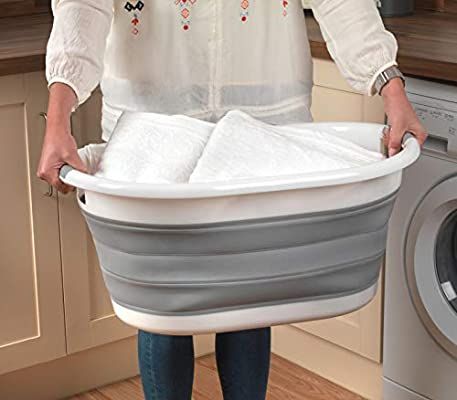 Beldray® LA034816 Oval Collapsible Laundry Basket, Grey: Amazon.co.uk: Kitchen & Home Grey Laundry Basket, Wash Basket, Folding Laundry Basket, Laundry Bedroom, Laundry Basket Storage, Basket Bathroom, Utility Cupboard, Collapsible Laundry Basket, Laundry Bathroom