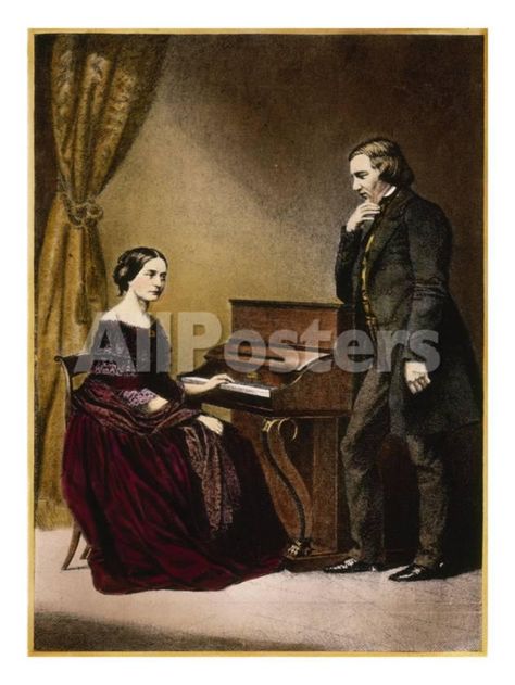 Robert and Clara Schumann, C.1850 People Giclee Print - 46 x 61 cm Clara Schumann, Romantic Composers, Robert Schumann, Stretched Canvas Wall Art, Canvas Print Wall, High Quality Art Prints, Photographic Prints, Photographic Print, Photo Printing