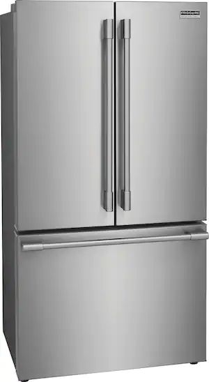 Frigidaire Professional 23.3 Cu. Ft. French Door Counter-Depth Refrigerator Stainless Steel-PRFG2383AF Frigidaire Professional Refrigerator, Frigidaire Professional, Counter Depth French Door Refrigerator, Undercounter Refrigerator, Large Storage Bins, Counter Depth Refrigerator, Frigidaire Refrigerator, Stainless Steel Refrigerator, Freezer Burn