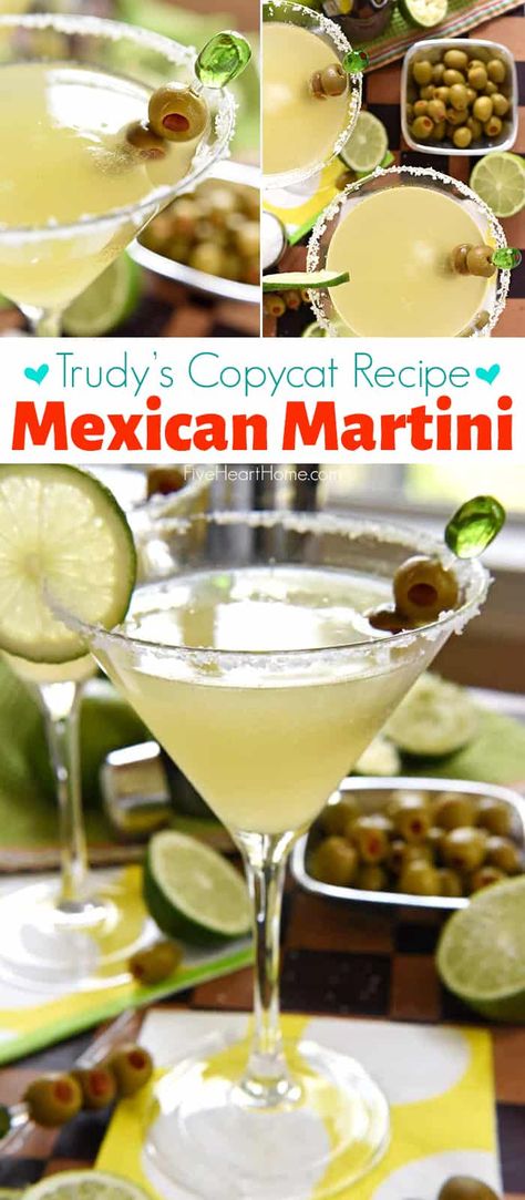 Mexican Martini Recipe, Martini Recipes Easy, Mexican Cocktails, Margarita On The Rocks, Olive Juice, Mixed Drinks Alcohol, Refreshing Cocktail, Martini Recipe, Alcoholic Drink