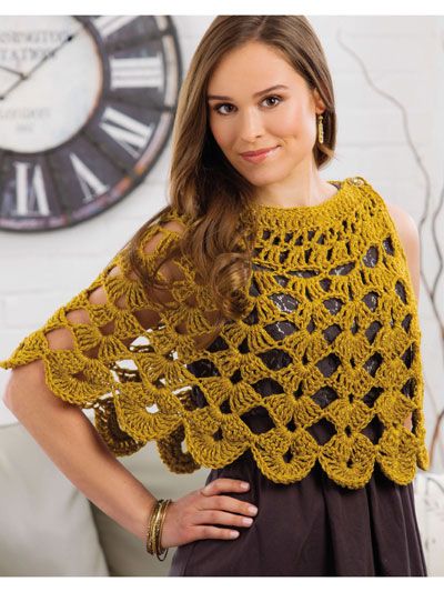 Crochet Caplet, Gold Yarn, Crochet Capelet, Crochet Accessory, Crochet Poncho Free Pattern, Crochet Cape, شال كروشيه, Crochet Ladies Tops, Crochet Bolero