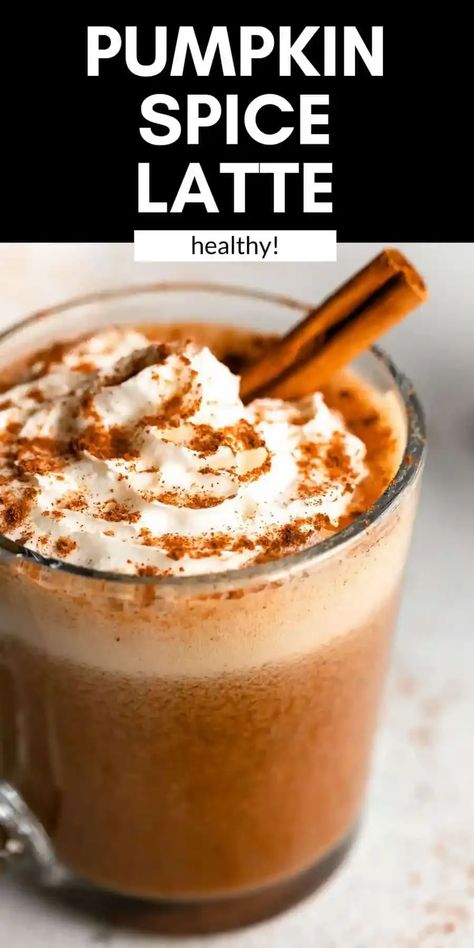 This vegan pumpkin spice latte is healthy, creamy and ready in 5 minutes. Serve it hot or iced with whipped cream and cinnamon. This pumpkin spice latte is made with real pumpkin and sweetened with maple syrup! Vegan Pumpkin Spice Latte, Iced Pumpkin Spice Latte, Pumpkin Spice Latte Recipe, Homemade Pumpkin Spice Latte, Keto Coffee Recipe, Starbucks Pumpkin Spice Latte, Vegan Pumpkin Spice, Starbucks Pumpkin Spice, Pumpkin Spiced Latte Recipe