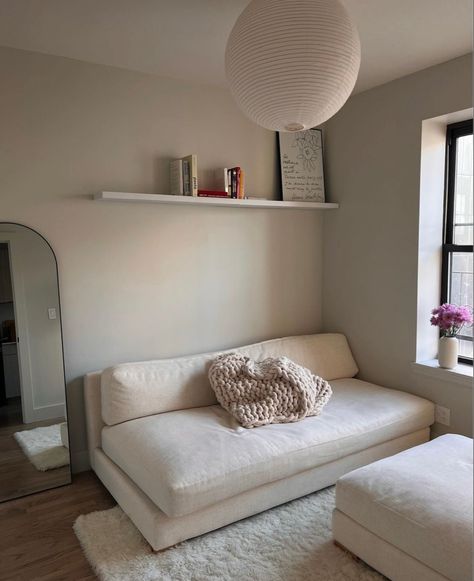 Cute Small Couch, Studio Apartment Living, Small Couch, Jackson Heights, Studio Apartment, Apartment Living, House Inspiration, Penthouse, Shag Rug