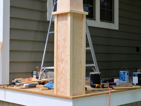 Diy Columns, Porch Post Wraps, Porch Column Wraps, Craftsman Columns, Craftsman Style Porch, Front Porch Posts, Porch Pillars, Craftsman Porch, Front Porch Columns