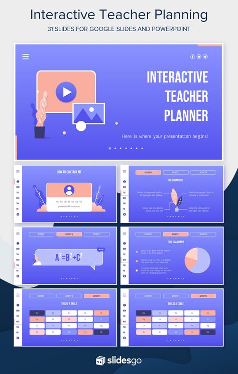 Interactive Teacher Planning  I Google Slides, Canva & PowerPoint Presentation Template Interactive Powerpoint Presentation, Canva Powerpoint, School Planning, Ppt Template Design, Interactive Powerpoint, Teaching Plan, Planning Template, Interactive Presentation, Powerpoint Lesson