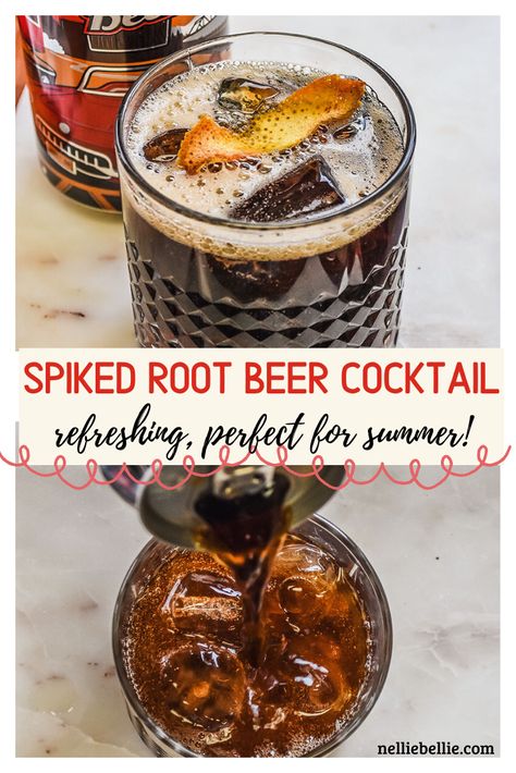 Root Beer Rum Cocktails, Rootbeer Cocktail Recipes, Rootbeer Alcohol Drink, Cocktails With Rootbeer, Alcoholic Drinks With Root Beer, Root Beer Cocktail, Root Beer Alcoholic Drinks, Rootbeer Cocktails, Western Cocktail