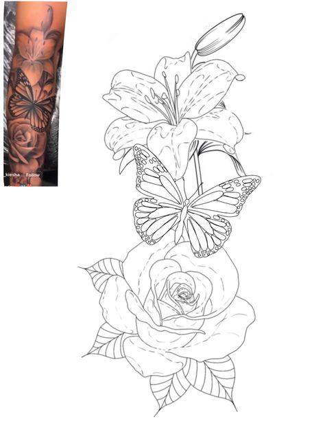 Flower Stencil Patterns Tattoo, Ways Tattoo Stencil, Arm Tattoo Stencils For Women, Flower Sleeve Tattoo Stencil, Nature Arm Sleeve Tattoos, Arm Tattoo Sketch, Flower Leg Sleeve Tattoo, Butterfly And Flower Tattoo Designs, Sextant Tattoo