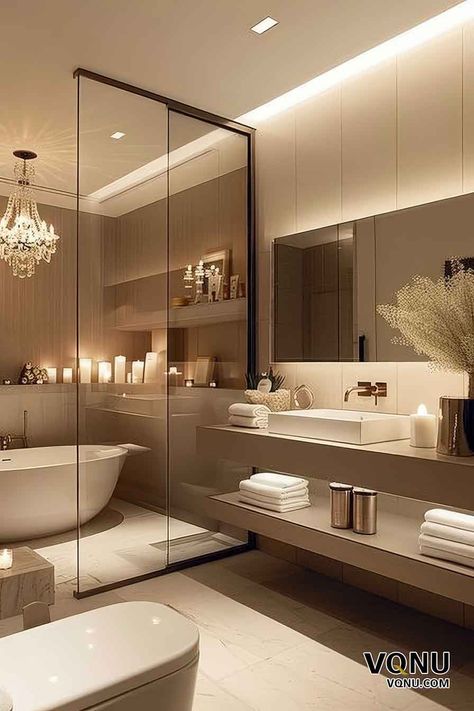 15 Elegant Bathroom Makeover Ideas for Every Home – VQNU Full Washroom Design, Hotels Bathroom Design, Bathroom Hotel Luxury, Rest Room Design Bathroom, Luxury Bathroom Design Ideas, Hotel Bathroom Ideas, Bathroom Hotel Design, Bathroom Ideas Spa, Luxury Primary Bathroom