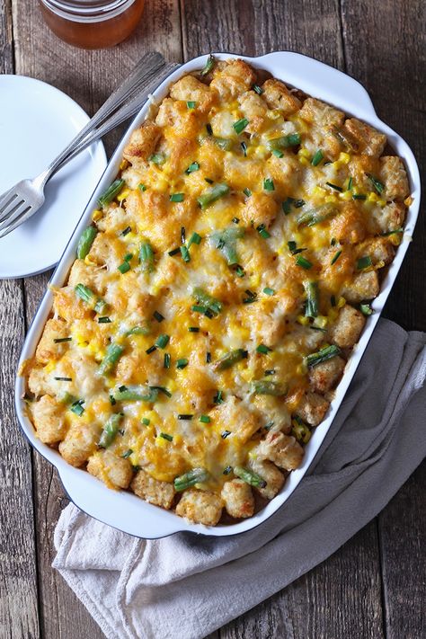 From-Scratch Tater Tot Hotdish | Modern Farmhouse Eats Easy Hotdish, Tator Tot Hotdish Recipes, Cream Of Soup, Homemade Tater Tots, Tater Tot Hotdish, Hotdish Recipes, Hamburger Casseroles Recipes, Tator Tots, Tater Tot Breakfast