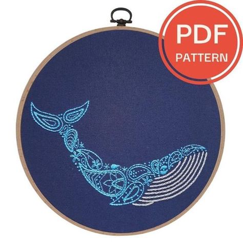 Whale Embroidery Pattern #BeadingPatterns #BeadEmbroideryPattern #BeadEmbroideryPatternsBeginner #BeadEmbroideryPatternsEasy Embroidery Whale Pattern, Embroderie Patterns Free Pdf, Embroderie Patterns Free, Whale Embroidery Pattern, Easy Embroidery Ideas, Fish Cushion, Clip Embroidery, Jumper Embroidery, Whale Embroidery