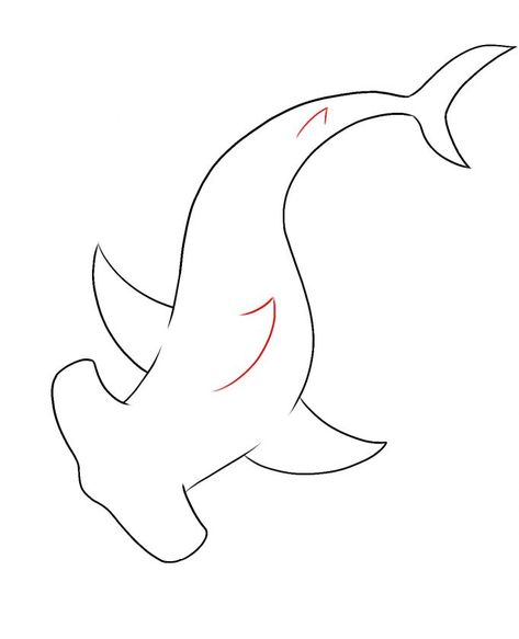 How To Draw A Hammerhead Shark – Draw Central Drawing Shark Easy, Drawing Ideas Easy Fish, Hammer Head Shark Drawings, Hammerhead Shark Outline, Hammerhead Drawing, How To Draw A Shark, Shark Drawing Sketches, Hammerhead Shark Pattern, Shark Reference