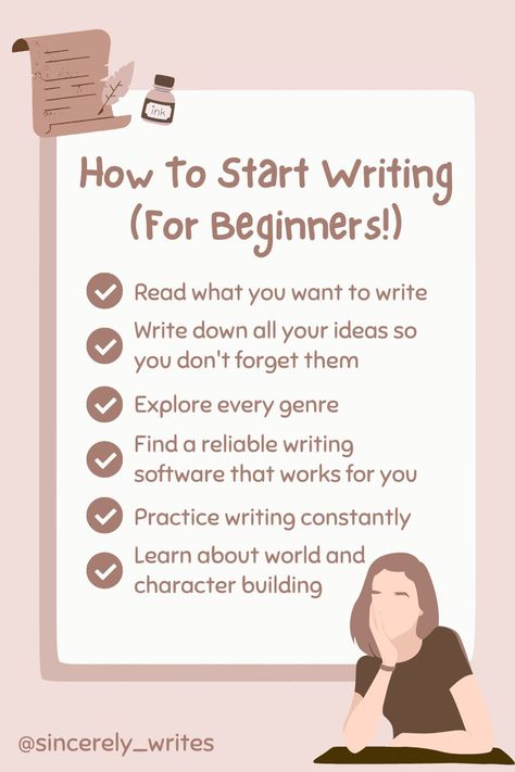 How To Write Story Tips, Story Writing Beginning, How To Write Stories For Beginners, Tips To Start Writing A Book, Writing Prompts Beginners, How To Practice Writing Skills, Short Story Writing Challenge, Fiction Ideas Writing, How To Write Novel Tips