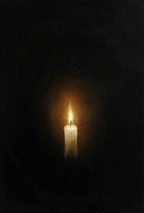 Candle In The Dark, Candle Drawing, Dark Paintings, Creation Art, Painted Candles, Candle Art, Chiaroscuro, Light Painting, Art Oil