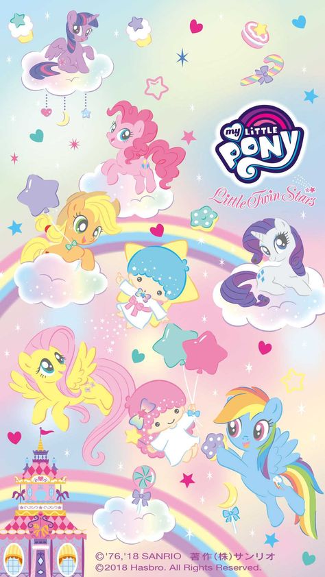 My Little Pony Poster, Charmmy Kitty, My Little Pony Wallpaper, My Lil Pony, Kawaii Core, Sanrio Wallpaper, My Little Pony Pictures, Japanese Poster, Hello Kitty Plush