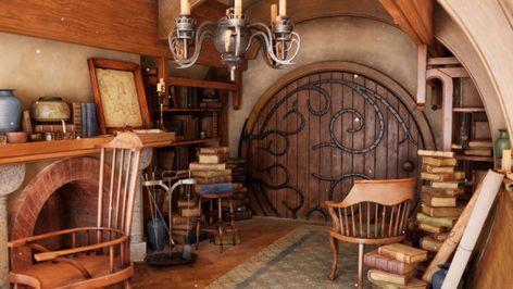 Cozy Clutter: Working on a Lived-In Hobbit Hole Interior Hobbit Hole Interior, Hobbit House Plans, Hobbit House Interior, Cozy Clutter, Casa Hobbit, Fairytale Cottage, Hobbit Hole, Hobbit House, House Inspo