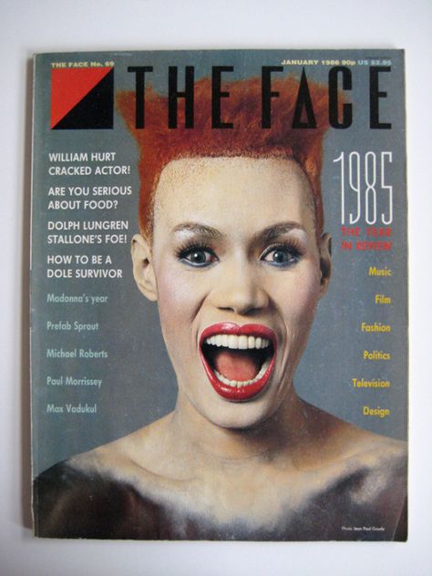 Grace Jones <3 Face Magazine, Neville Brody, The Face Magazine, Magazine Front Cover, Terry Jones, Magazine Advert, Peter Saville, Michael Roberts, Grace Jones