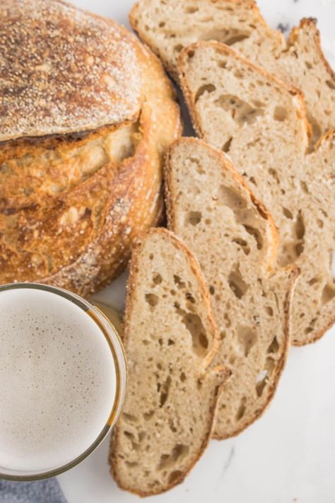 Sourdough Discard Soda Bread, Guiness Sourdough Bread, Sourdough Beer Cheese Bread, Sourdough Discard Beer Bread, Wild Rice Sourdough Bread, Sourdough Beer Bread Recipe, Beer Sourdough Bread, Sourdough Beer Bread, Cheddar Sourdough Bread