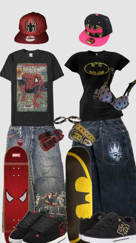 #spiderman #batman Spiderman Outfit, Street Style Outfits Casual, Baggy Outfit Ideas, Latina Fashion Outfits, Outfit Inspo Casual, Matching Couple Outfits, Swaggy Outfits, Cute Everyday Outfits, Couple Outfits