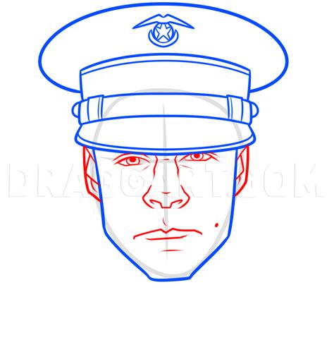 How To Draw A Marine, Step by Step, Drawing Guide, by Dawn | dragoart.com Marine Corps Drawings, Drawing Portraits, Marine Artist, Drawing Pictures, Drawing Guide, United States Marine Corps, Guided Drawing, Step Drawing, Guy Drawing