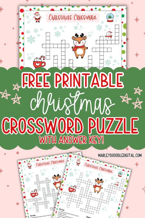 Keep your kids entertained this holiday season with a free printable Christmas crossword puzzle! Featuring festive clues and an included answer key, this fun puzzle is perfect for school, home, or Christmas parties. It’s a great way to keep little ones busy while celebrating the season. Download your free crossword puzzle today and enjoy hours of holiday fun! Holiday Crossword Puzzle Free Printable, Christmas Crossword Free Printable, Christmas Crossword Puzzles For Kids, Family Christmas Games Ideas, Christmas Crosswords, Christmas Puzzles For Kids, Fun Christmas Games For Kids, Christmas Puzzles Printables, Christmas Fun Activities