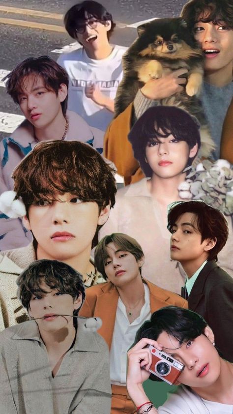 Kim Taehyung BTS wallpaper collage Bts Wallpaper Collage, Taehyung Collage, Ph Wallpaper, Kim Taehyung Bts, Wallpaper Collage, Asian Guys, Kim Taehyung Wallpaper, Bts V, Asian Men