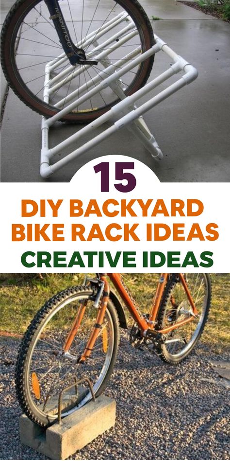 Discover clever DIY bike rack ideas to add organization and elegance to your backyard. Transform your outdoor space with innovative storage solutions that ensure both tidiness and bike security. Explore a variety of options, from vertical racks maximizing space efficiency to pallet stands offering a rustic charm. Immerse yourself in the world of DIY, elevate your backyard decor, and simplify bike storage using these creative rack ideas. Bike Storage Small Space Patio, Outside Bike Storage, Bike Rack Ideas, Bike Rack Diy, Bike Storage Small Space, Pallet Bike Racks, Diy Cat Scratcher, Diy Bike Rack, Outdoor Toy Storage