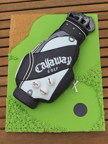 It takes talent to make a golf bag cake look this good! Golf Bag Cake, Golf Grooms Cake, Golf Course Cake, Golf Themed Cakes, Canada Birthday, Callaway Golf Bag, Golf Birthday Cakes, Designated Driver, Personalized Golf Gifts