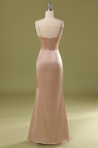 Bridesmaid Dresses - Retro Inspired Dresses for Wedding Party – ZAPAKA Pink Satin Dress Long, Dusty Pink Prom Dress, Pink Satin Prom Dress, Champagne Satin Dress, Satin Long Dress, Retro Inspired Dress, Pink Satin Dress, Funky Dresses, Satin Dress Long