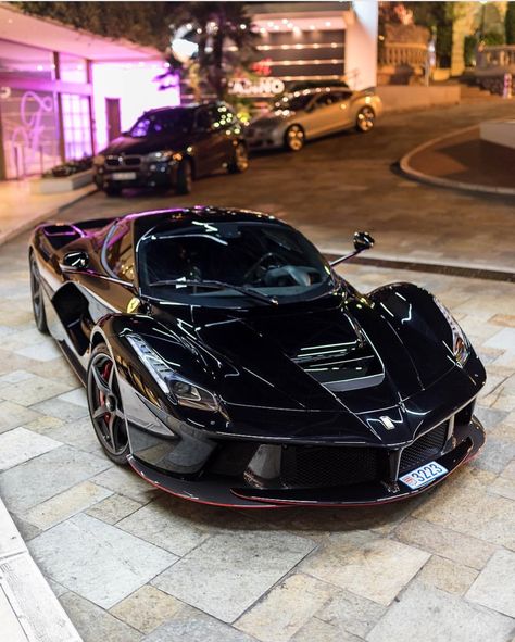 Ferrari Laferrari Black, Ferrari Car Aesthetic, Ferrari V12, Ferrari Fxx, Family Cars, Ferrari Scuderia, New Luxury Cars, Aesthetic Cool, Pimped Out Cars