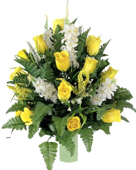 Valentines Day Floral Arrangements, Graveside Flowers, Memorial Vase, Gravesite Decorations, Silk Flower Wreaths, Cemetery Vases, Easter Flower Arrangements, Spring Flower Arrangements, Grave Flowers