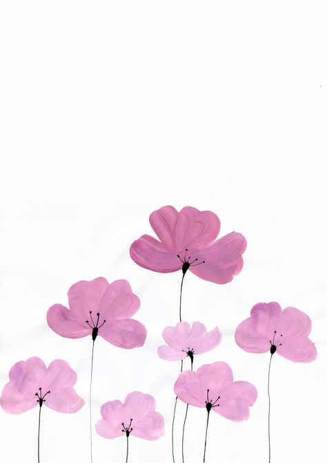 Flower Painting Aesthetic Wallpaper, Painted Flower Ideas Simple, Background Easy Drawing, Easy Flowers Watercolor, Simple Flower Drawing Aesthetic, Easy Doodle Art Flower, Cute Flower Drawing Aesthetic, Simple Flowers To Paint, Simple Flower Painting Easy