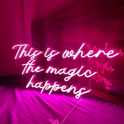 Sweet Quotes For Girlfriend, My Salon Suite, Neon Lights Bedroom, Where The Magic Happens, Neon Wall Signs, Wedding Home Decor, Marquee Sign, Home Decor Wedding, Party Bars