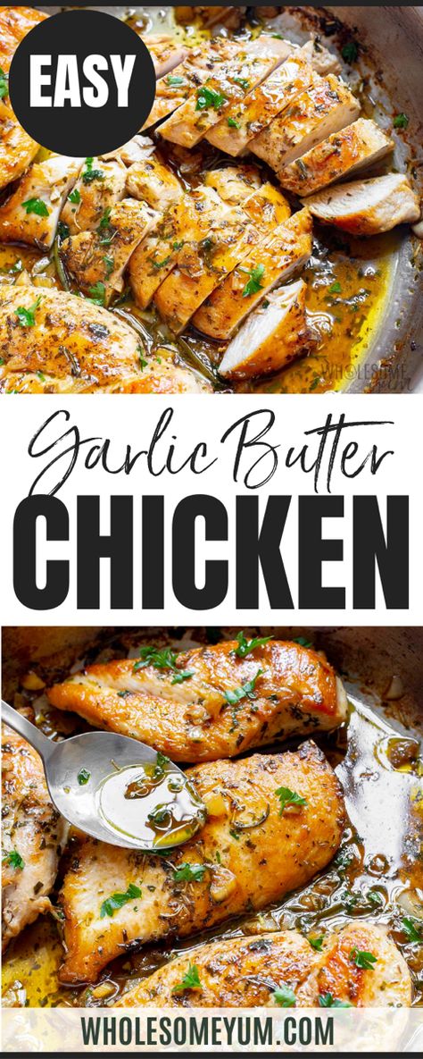 Gatlic Butter Chicken Baked Garlic Chicken Recipes, Chicken With Bone Recipes Ovens, Garlic Butter Chicken Recipes, Butter And Garlic Chicken, Garlic Butter Lemon Chicken, Garlic Butter Marinade For Chicken, Chicken Butter Garlic Recipe, Chicken Breast With Rib Meat Recipes, Garlic Butter Chicken Marinade