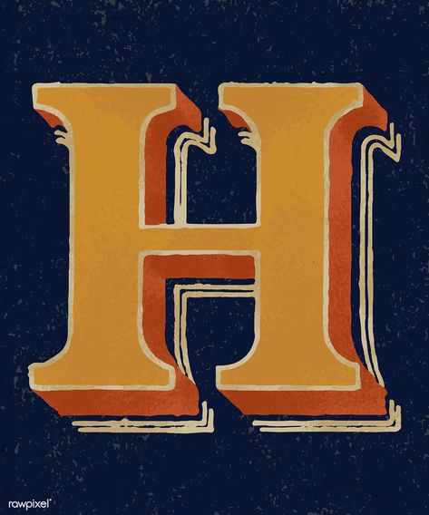 H Font Letter Design, H Letter Design, H Calligraphy, Free Vintage Fonts, Letter H Design, Antique Logo, Hand Lettering Practice Sheets, H Alphabet, H Letter