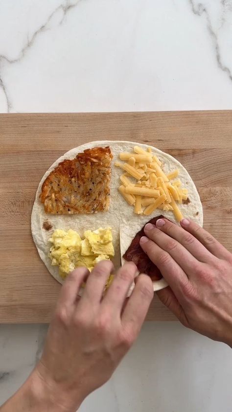 254K views · 412 reactions | Tortilla Wrap Hack: Breakfast Edition | Tortilla wrap hack, but make California breakfast-style! 🥓 Crispy bacon 🧀 Shredded cheddar 🥔 Crunchy hash browns 🥚 Soft scrambled eggs Fold it all up... | By Just a Taste | Facebook Tortilla Wrap Hack, Soft Scrambled Eggs, Tortilla Wrap, Breakfast Hashbrowns, Just A Taste, Breakfast Wraps, Breakfast Bites, Tortilla Wraps, Hash Browns