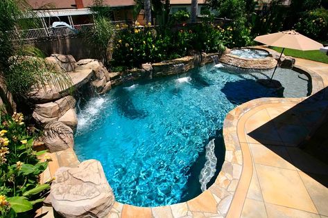 Inspiration Gallery: Custom Pool & Backyard Photos - California Pools California Pools, Small Inground Pool, Pools For Small Yards, Pool Cost, Pool Images, Pools Backyard Inground, Pool Umbrellas, Small Yards, Small Swimming Pools