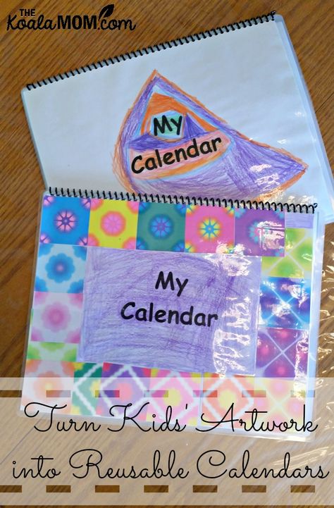 Use your child's old artwork to create reusable calendars (FREE blank calendar template included!). How To Bind A Calendar Diy, Calendar Crafts For Kids Preschool, Homemade Calendar, Free Blank Calendar, Preschool Calendar, Old Artwork, Winter Art Lesson, Make A Calendar, Calendar Craft