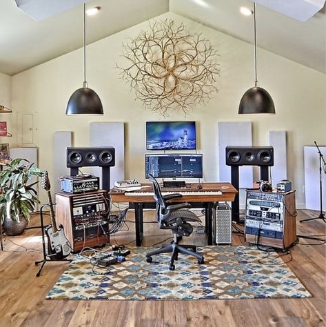 Minimal Music Studio, Backyard Music Studio, Minimal Music, Studio Vibes, Home Studio Ideas, Music Studios, Music Rooms, Studio Music, Music Studio Room