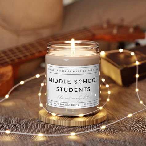 Teacher Gift Candle, Middle School Teacher Gifts, High School Teacher Gifts, Teacher Candle Gift, Student Birthday Gifts, Teacher Candle, Funny Teacher Gift, Middle School Teacher, Student Birthdays