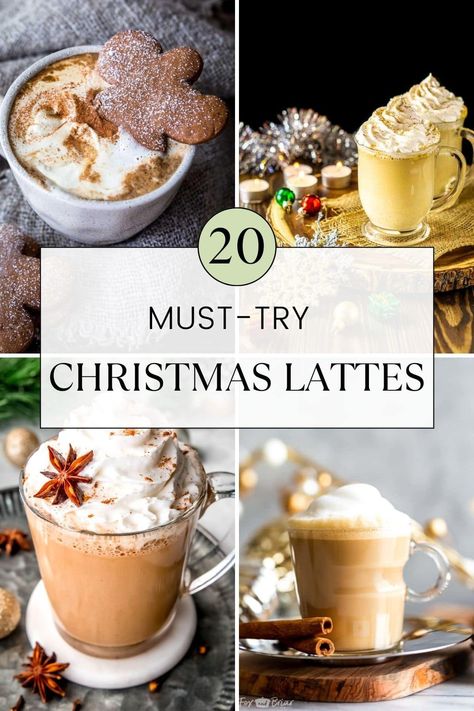 20 Must-Try Christmas Lattes to Warm Your Holidays - Wholesome Patisserie Christmas Coffee Lattes, Christmas Latte Recipes, Christmas Lattes, Holiday Lattes, Starbucks Cinnamon Dolce Latte, Gingerbread Latte Recipe, Peppermint Whipped Cream, Vegan Pumpkin Spice Latte, Classic Eggnog