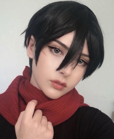 Haircut Inspired, Shingeki No Kyojin Cosplay, Mikasa Ackerman Cosplay, Mikasa Cosplay, Classic Bob Haircut, Pixie Bob Haircut, A Hairstyle, Snk Cosplay, Eren X Mikasa