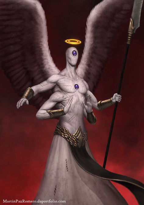 ArtStation - Angel Evil Angel Character Design, Cosmic Angel Art, Demonic Angel Art, Demon Angel Hybrid, Eldritch Angel, Ophanim Angel, Angelic Demon, Power Angel, Fantasy Angels