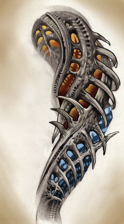 Mech Tattoo, Biomech Tattoo, Biomechanical Tattoo Design, Tato Maori, Bio Organic Tattoo, Organic Tattoo, Mechanic Tattoo, Armor Tattoo, Web Tattoo