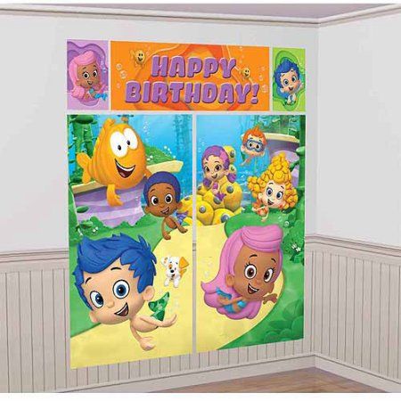 Bubble Guppies Scene Setter Kit, Green Fishing Theme Party, Bubble Guppies Birthday Party, Bubble Guppies Party, Party Wall Decorations, Bubble Guppies Birthday, Birthday Party Treats, Party Photo Backdrop, Bubble Guppies, Happy Birthday Parties