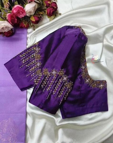 Simple Trendy Aari Work Blouse Design, Aari Wrk Blouse Simple Design, New Trendy Aari Work Blouse Designs, Aari Blouse Designs Latest Wedding, Aari Work Border Designs, Trendy Aari Work Blouse Designs, Simple Aari Work Blouse Designs, Aari Work Blouse Wedding, Vivo Wallpaper